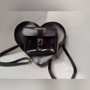 Dr. Martens Heart Backpack Purse Full Size Leather Black Goth Cosplay Emo